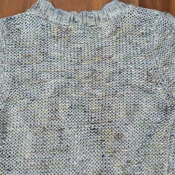 BCBG Maxazria Women's Med 2-Big Floral Button Green Loose Knit Cardigan Acrylic - Picture 15 of 16